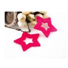 Pink Star 80s Earrings - Neon Rock Star Costume Jewellery - alternate view 2
