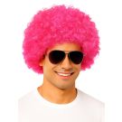 Hot pink afro wig with tight curly texture and full rounded volume