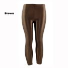 Adult Brown Metallic Leggings - 80s Shiny Disco Pants Unisex - alternate view 6
