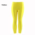 Adult Neon Yellow Shiny Leggings - 80s Disco Metallic Pants - alternate view 6