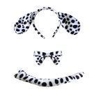 Kids Dalmatian puppy costume accessory set with spotted ears headband bow tie and tail