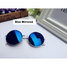 Adult Blue Mirrored Round Sunglasses - Retro 60s 70s Hippie Glasses - alternate view 2