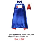 Kids reversible superhero cape in royal blue with red lining, 90cm length