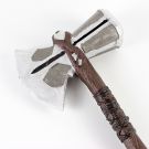 Thor's Axe Costume Weapon - Silver Battle Axe Prop with Wrapped Handle - alternate view 3