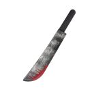 Full-size horror knife accessory with textured black handle and rounded safety tip