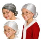 Grandma Wig with Bun - Adult and Kids Old Lady Gray or White Granny Costume Wig - alternate view
