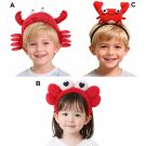 kids crab headband costume accessory - red plush ocean sea creature hat - alternate view