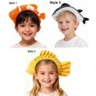 Kids 3D plush ocean fish headband with clownfish, tropical fish, and shark styles