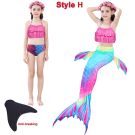 Childrens Mermaid Tails 3-Piece Swimsuit with Rainbow Fin and Monofin - alternate view 6