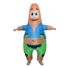 Pink starfish costume with green shorts and printed face hood