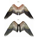 Adult eagle costume wings with copper-to-black gradient feathers and elastic harness