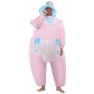 Full body baby inflatable costume with safety pin graphics on diaper section