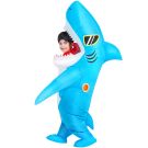 Kids Inflatable Shark Costume - Blow Up Shark Attack Jumpsuit - alternate view