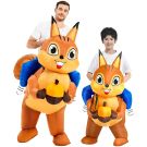 Inflatable squirrel costume with acorn and bushy tail for kids and adults