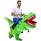 Kids and Adults Inflatable Tyrannosaurus Dinosaur Ride-On Costume with Fan - alternate view
