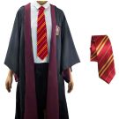 Adult Wizard School Robe with House Crest and Striped Tie - Burgundy & Gold - alternate view 6