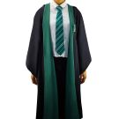 Adult Wizard House Robe - Black & Green Hooded Costume with Serpent Crest - alternate view 8