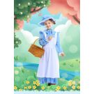 Girls Victorian Maid Costume - Blue Polka Dot Pioneer Dress with Apron - alternate view 4
