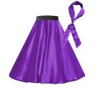 Girls Purple 1950s Rock and Roll Skirt and Scarf Costume Set - alternate view