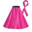 Women's Pink 1950s Rock and Roll Circle Skirt with Scarf - alternate view