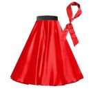 Ladies Red 1950s Rock n Roll Skirt and Scarf Set - alternate view