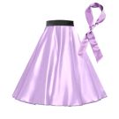 Ladies 50s Rock and Roll Circle Skirt with Scarf - Purple - alternate view