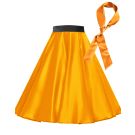 Girls Orange Satin 1950s Circle Skirt with Scarf Costume Set - alternate view