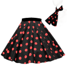 Black With red dot 1950's Rock n Roll Dot Style skirt tt3098-11
