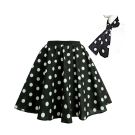 Black and white polka dot circle skirt with matching scarf 1950s costume