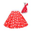 Adult 1950s Rock 'n' Roll Polka Dot Skirt and Scarf Costume - alternate view