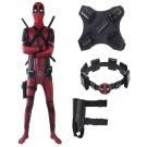 Adult Red Anti-Hero Outfit - Red & Black Mercenary Costume with Mask and Belt - alternate view 6