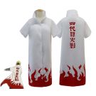 Full-length cosplay robe with mandarin collar and kanji back detail