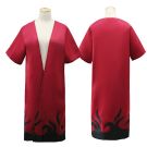 Adult red anime organization cloak with black flame hem pattern