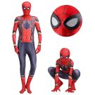 Kids red and blue spider hero costume full body jumpsuit with mask