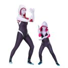 Kids Spider Hero Costume - White & Black Web Slinger Jumpsuit with Hood - alternate view 4