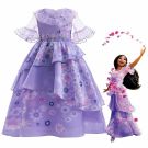 Girls purple Magical Family Isabela costume dress with floral tiered skirt