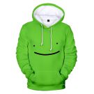 Green pullover hoodie with kangaroo pocket and white hood lining for Minecraft cosplay