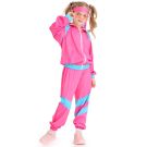 Pink Boys and Girls Unisex 1980s Shell Suit Tracksuit tt3331pink