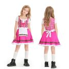 Girls Bavarian Oktoberfest Dress Costume - Pink Dirndl with Apron - alternate view 2