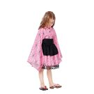 Kids Anime Swordswoman Kimono Costume - Pink Geometric Print