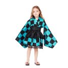 Girls Anime-Inspired Kimono Costume - Pink or Turquoise Dress Set with Obi Belt - alternate view 4