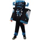 Kids Minecraft Warden Costume with Headpiece – Pixel Game Outfit