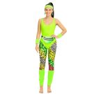 green 80s Workout Costume Women – Neon Fancy Dress Outfit