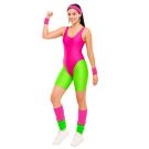 Womens Neon Costume - 80s Aerobics Workout Set with Leg Warmers - alternate view 2