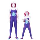 Kids Spider Hero Costume - Girls Purple Web Slinger Jumpsuit with Hood - alternate view 5