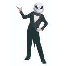 Kids Skeleton Suit Costume with Mask - Black Pinstripe Jumpsuit - alternate view