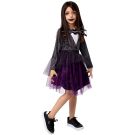 Girls Gothic Skeleton Dress with Bat Bow and Purple Tutu - alternate view