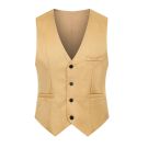 Gold champagne waistcoat with four button closure and chest pocket