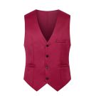 Burgundy formal waistcoat with four-button front and chest pocket