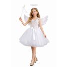 Kids Angel Costume with Wings, Halo and Wand - White Tutu Dress - alternate view